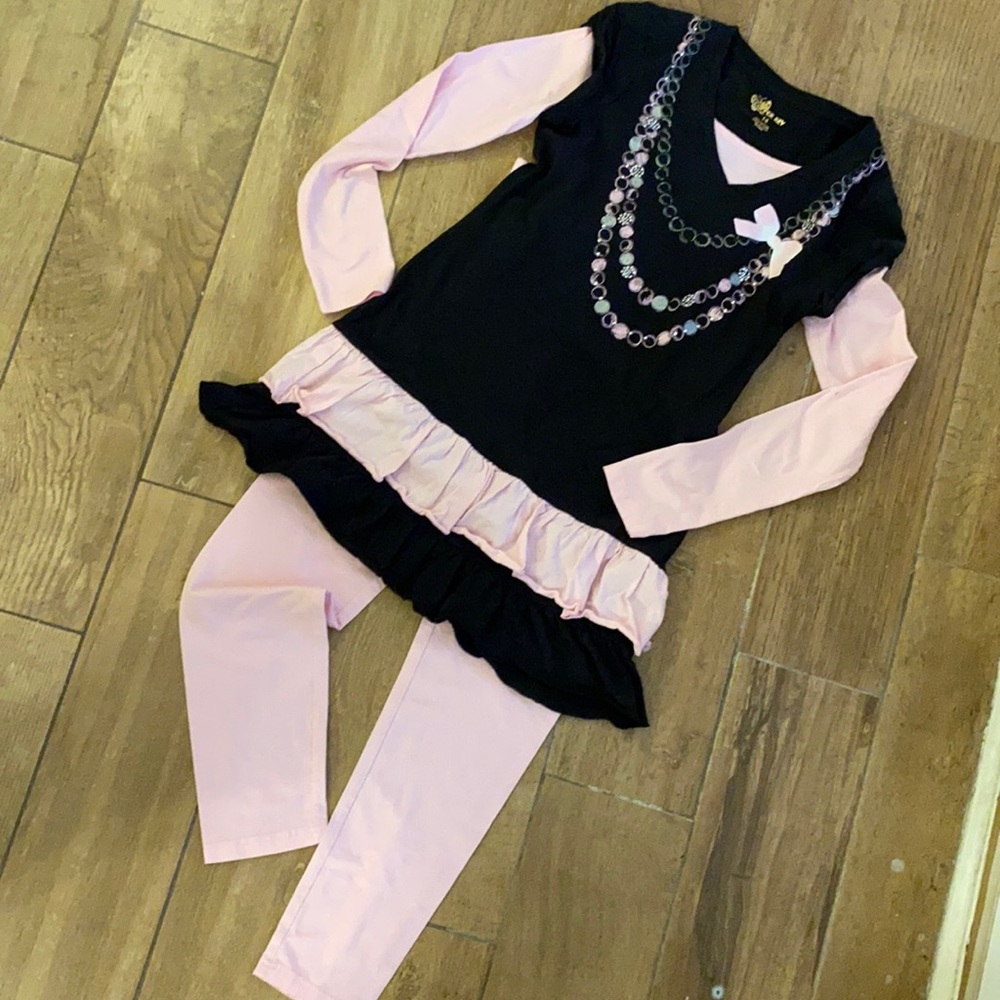 Copper Key girls tunic top and leggings set size 14